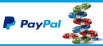 PayPal logo with casino chips