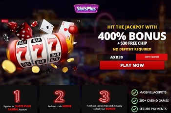 slots plus Casino sign up bonus