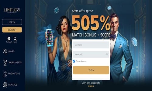 Limitless Casino sign up and play