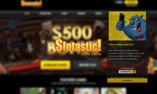 enjoy slotastic casino 100% mobile boost bonus